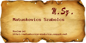 Matuskovics Szabolcs névjegykártya